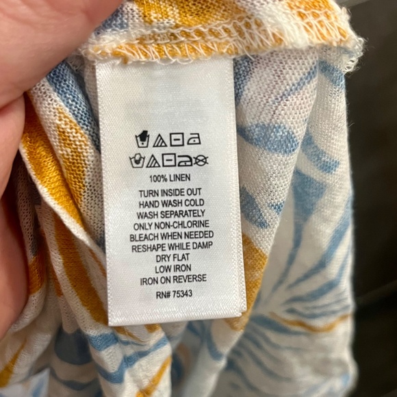 Cynthia Rowley Linen Tropical Palm Leaf Botanical Top Blouse Size Medium - Picture 4 of 5